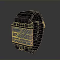 Stylish Black Smartwatch With Metallic Face And Silicone Strap