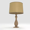Classic Table Lamp With Beige Linen Shade And Elegant Wooden Base