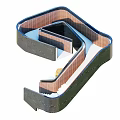 Modern Spiral Staircase Design With Wooden Steps And Metal Frame Structure