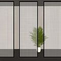 Modern partition glass screen partition 3d model