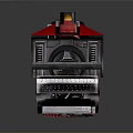 Vintage Steam Train Model With Red And Silver Body Wheels Chimney And Cabin