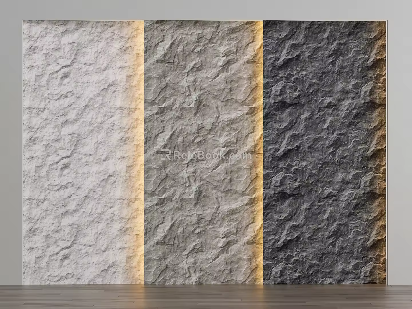 rubble rock background wall 3d model