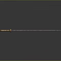 Ancient Decorative Sword With Engraved Blade And Intricate Gold Hilt Design