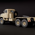 Beige Heavy Duty 6 Wheeled Truck With Rugged Design Front Grille And Off Road Capability