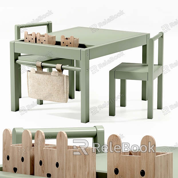 Children's desk and chair combination model