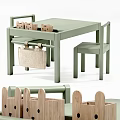Children's desk and chair combination 3d model