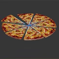 Delicious Sliced Pizza With Melted Cheese And Tomato Sauce On Dark Background