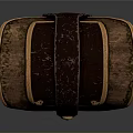 Vintage Wooden Treasure Chest Storage Box With Leather Straps Golden Buckles And Brown Surface Finish