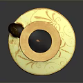 Carved Ceramic Vase Sculpture With Cream Brown Color Handle And Intricate Patterns