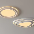 Modern Layered Circular Ceiling Lights With Warm Glow Design Mounted On Smooth Ceiling Surface 3d model