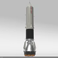 CZ-7A Space Rocket With White Black Body And Orange Boosters Design