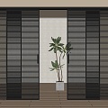 Modern Grille sliding door grille sliding door partition door cloakroom grille door 3d model