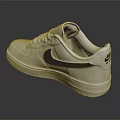 Nike Air Force 1 White Leather Sneakers With Black Logo And Classic Design