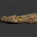 Traditional Embroidered Shoes With Intricate Floral Patterns And Vibrant Pink Purple Flowers
