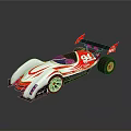 Red and White Race Car Featuring Rear Wing and Number 04 Exterior Design