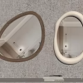 Irregular Mirrors With Brown And White Frames On Wall With Books Below Aroma Sticks