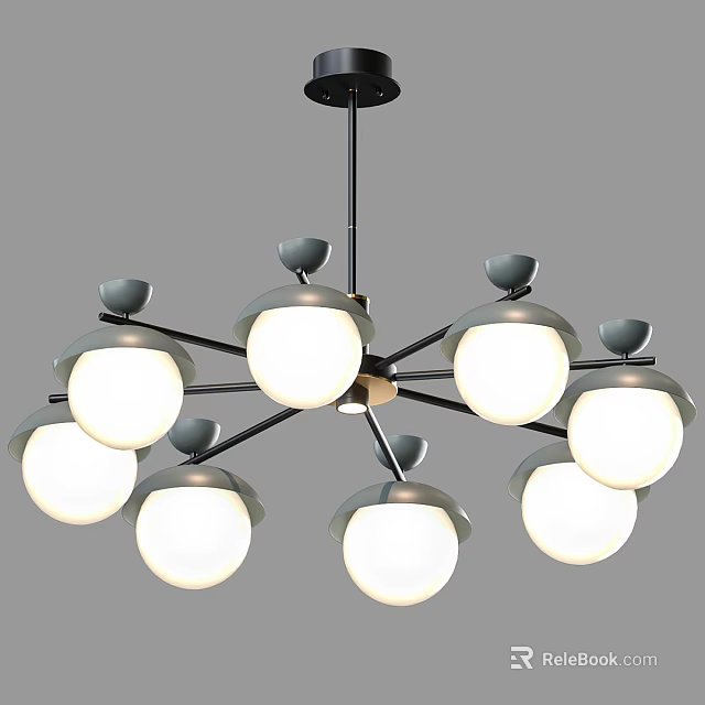 Modern Chandelier With Multiple Spherical Lights For Interior Decor 3d model