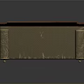 Elegant Red Wooden Sofa With Diamond Patterns Gray Cushion And Gold Accents On Frame And Armrests