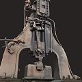 Vintage Industrial Mechanical Machine With Rustic Metal Structure And Heavy Duty Frame