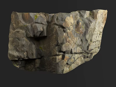 Natural Stone And Wood Decorative Structure With Textured Surface And Rustic Design Elements 3d model