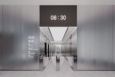 Elevator hall 3d model