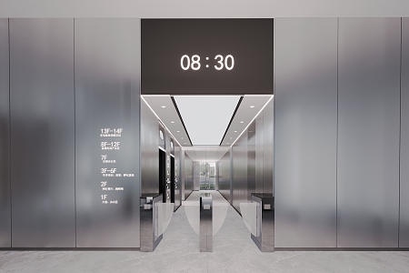 Elevator hall 3d model