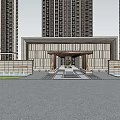 New Chinese Style Gate Main Entrance Building Gate 3d model
