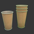 Brown Paper Cups As Daily Living Supplies With Single And Stacked Design