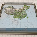 Commercial Equipment 3D China Map Display With Detailed Topographic Features And Frame