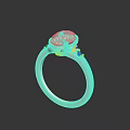Elegant Minimalist Silver Ring With Large Transparent Gemstone And Small Surrounding Decorations