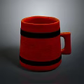 Stylish Red Mug With Black Stripes Decorative Daily Life Household Product