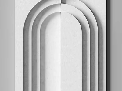 Modern Minimalist Wall with Arched Details and Sleek Surface Design 3d model