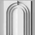 Modern Minimalist Wall with Arched Details and Sleek Surface Design 3d model