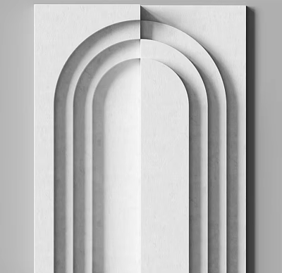 Modern Minimalist Wall with Arched Details and Sleek Surface Design 3d model