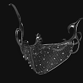 Ornate Metallic Hat with Intricate Mesh Pattern and Pearl Accents Vintage Inspired Design