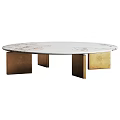 Modern Coffee Table Design With Marble Top Golden Metal Legs Oval And Rectangular Shapes