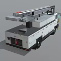 White Terex Utility Truck With Mechanical Arm And Service Equipment 3d model