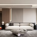 Modern Living Room Interior With Sofa Round Coffee Table And Decor 3d model