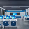 Modern Classroom Big Data Classroom 3d model