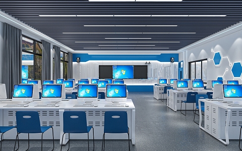 Modern Classroom Big Data Classroom 3d model