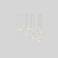 Modern Circular Pendant Lights With Marble Finish And Gold Frame Design