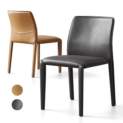 Modern Leather Dining Chairs With Brown And Black Color Options For Contemporary Home Decor 3d model