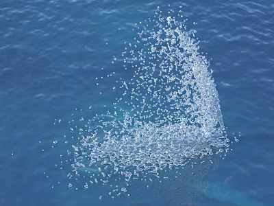 Garden Ornaments Showcasing Water Splash On Blue Water With White Droplets 3d model