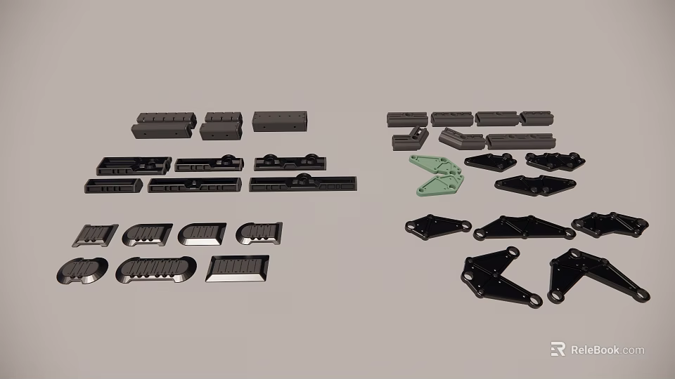 Industrial Equipment Metal Parts With Various Mechanical Components And Assorted Shapes 3d model 