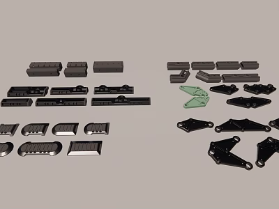 Industrial Equipment Metal Parts With Various Mechanical Components And Assorted Shapes 3d model