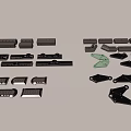 Industrial Equipment Metal Parts With Various Mechanical Components And Assorted Shapes