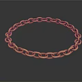 Golden Metallic Chain Necklace With Shiny Polished Links And Reflective Surface