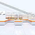 Modern Dessert Shop Interior With Glass Display Cases Fresh Desserts And Pastry Counters