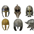 Western Armor Helmet Silhouette 3d model