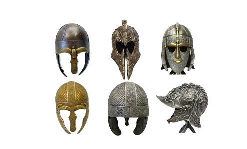 Western Armor Helmet Silhouette 3d model